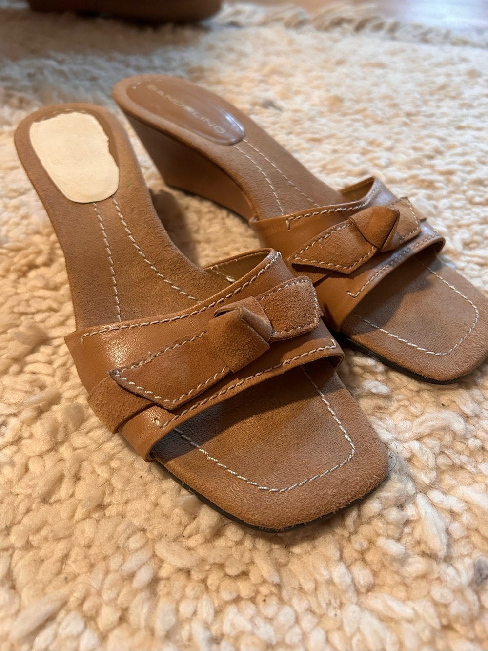 Bandolino Tan Suede Wedge Sandals